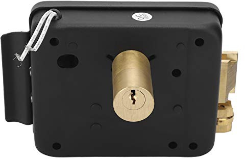 Pongnas Serrure de Porte Électrique 12V DC Compatible avec Système Contrôle d'Accès Ouverture Droite Bouton Clé pour Hôtel Entrepôt Résidentiel Sécurité