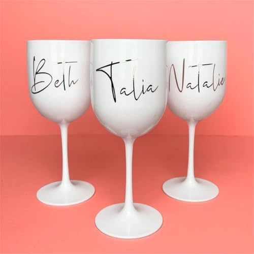 Flûte à champagne en acrylique blanc personnalisée, verre en plastique blanc personnalisé pour mariage, lunettes de mariage en plastique personnalisées (blanc, 1 pièce)