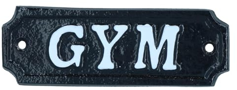 GYM Cast Iron Plaque Door Sign Wall Décor Decoration Antique 5cm x 15cm