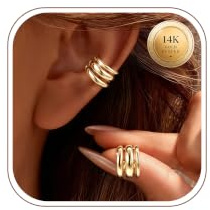 ORAZIO Gold Plated Ear Cuff No Piercing Clip On Earrings Women Ear Cuffs