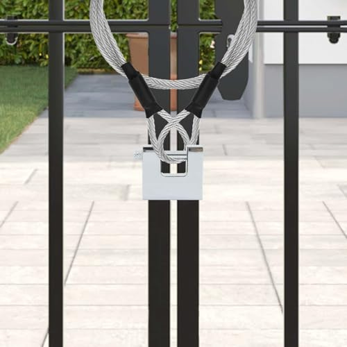 GeenYuu Hänglås 2 stycken silver av stål med 6 nycklar, väderbeständig och rostfri, låsbar för dörr, grind, trädgård, garage, skåp, kedja, perfekt för inbrottsskydd och säkerhet