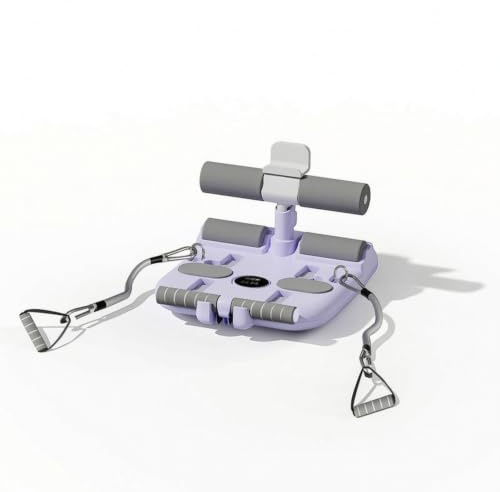 MotiveTech Appareil Abdominal avec Ventouses Autofixant Redressement Assis avec Ventouses Léger Barre Sit-Up pour Appartement, Array, Violet, Avec Corde De Traction