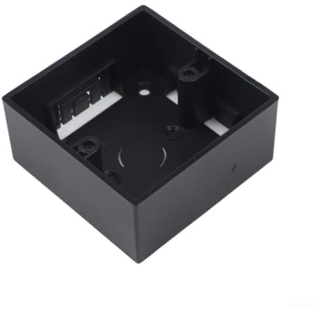 Ethernet für Aufputzdose für Wandplatten-Frontplatten, 86 x 86 x 40 mm, PVC-Rückdose mit Kabelmanagement für Netzwerkdoseninstallation, 2 Stück für Heimbüro (schwarz, 2 Stück)