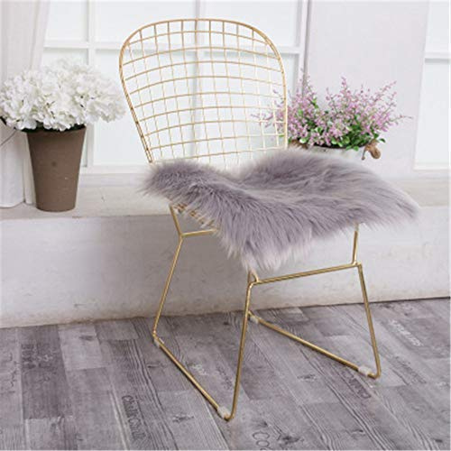 Hava Kolari Wollimitat Teppich Plüsch Sitzkissen Stuhlkissen Quadrat Kunstfell Schaffell Matte Home Decorator Teppiche Kinder Spielen Teppich (Grau,50 * 50cm)