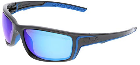 MCR Safety SR438B Swagger Gafas de seguridad, gafas de trabajo, lentes de diamante azul, dieléctricas, marco negro