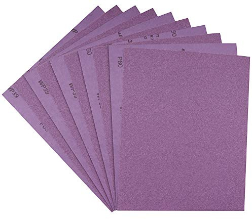 Sandpaper 60 Grit,Wet Dry Sanding Sheets,High Performance White Fused Alumina Abrasive Sand Paper for Wood Furniture Finishing,Metal Grinding,Automotive Polishing,9 x 11 Inch,10-Pack