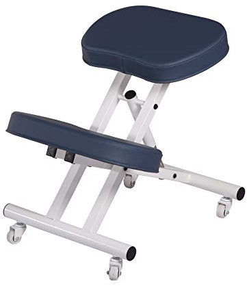 Master Massage Ergonomic Metal Foldable Posture Kneeling Chair for Office –Metal Folding Kneeling Posture Chair for Home and Office-Posture Correction Stool-Improve Your Posture Royal Blue