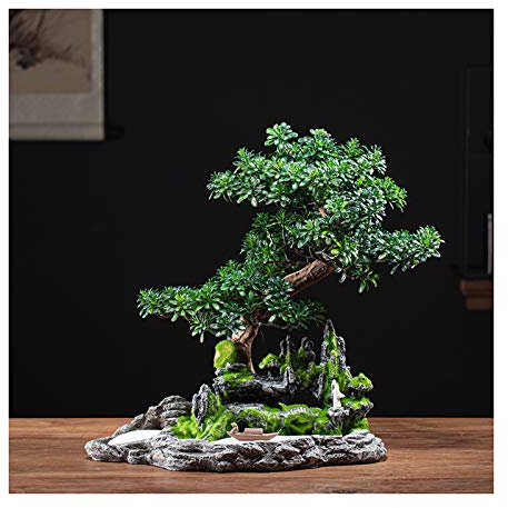Künstlicher bonsai Künstlicher Bonsai-Baum, künstliche Pflanzendekoration, künstliche Zimmerpflanzen im Topf mit lebendiger künstlicher Steingartenbasis for Heimdekoration, Desktop-Display, Zen-Garten