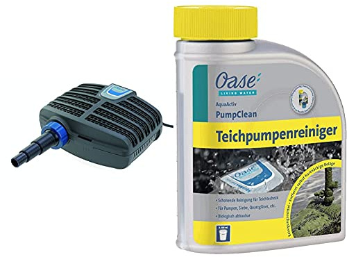 OASE 51096 Filter und Bachlaufpumpe AquaMax Eco Classic 5500 + AquaActiv PumpClean Teichpumpenreiniger 500 ml für Teich - biologisch abbaubarer Teichreiniger Kalklöser