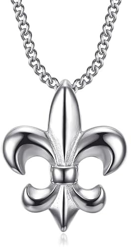 BOBIJOO Jewelry - Collier Pendentif Fleur de Lys Homme Femme Discret Symbole France Royauté Acier Argenté