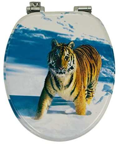 OGOMONDO Sedile Wc Copri Water Universale Frizionato Colorato Fantasia MDF Chiusura Rallentata