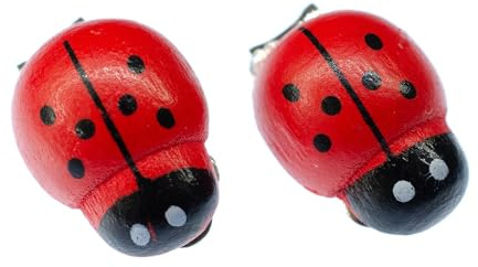 Miniblings Marienkäfer Ohrclips Clips Glücksbringer Glück Käfer Insekt rot | Ohrschmuck, sorgfältig in Berlin gefertigt, mit Holz, liebevoll zusammengesetzt