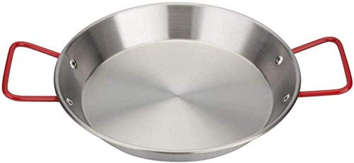 TSTSM Paellera Profesional de Acero Inoxidable Antiadherente, Asas Anti escaldaduras universales para Todas Las Fuentes de calefacción para el hogar, Hotel, restaurante-32cm