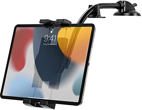 woleyi Car Dashboard Tablet Bracket Flexible, Dash iPad Holder Mount with Suction Cup [Gooseneck Long Arm 21cm] for Pro 12.9 Air Mini, Galaxy Tab, Kindle, Fire, 4-13 Phones & Tablets