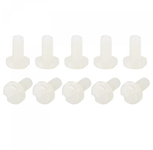 sourcing map 50 Stück Maschinenschrauben Flachkopf Nylon Befestigungsschrauben Ersatz mit Schlitz für Elektronik Kommunikation M4x8mm