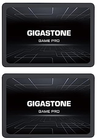 Gigastone SATA SSD internes 1To (Lot de 2) 2.5 SATA III Interface 3D NAND Disque Dur SSD Disque de Jeu Compatible avec Ordinateurs Portables et Ordinateurs de Bureau 2.5 Pouces 530Mo/s SLC Cache
