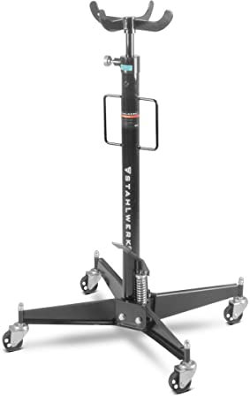 STAHLWERK Hydraulischer Getriebeheber TJ-500 ST belastbar bis zu 500 kg, Höhenverstellbar 113,5 cm - 187 cm Motorheber | Faulenzer | Motorträger zum Ein- und Ausbau von Getrieben