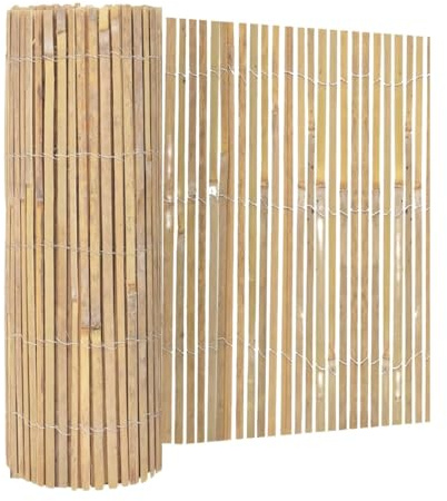 WILSONS DIRECT - Natural Split Bamboo Slat Fence - Rustic Garden Screening Roll for Privacy, Wind & Sun Protection - Decorative Trellis Panel for Outdoor Fencing & Backyard (2M Height x 4M Length)