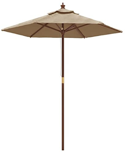 vidaXL Sonnenschirm mit Holzmast Taupe 196x231 cm