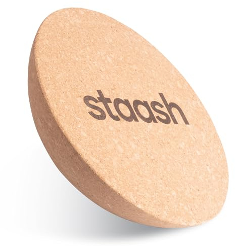 STAASH Premium Kork-Halbkugel | Yoga & Balance Board für Fitness, Surf Training, Rehabilitation & Gleichgewichtstraining - Umweltfreundliches Design
