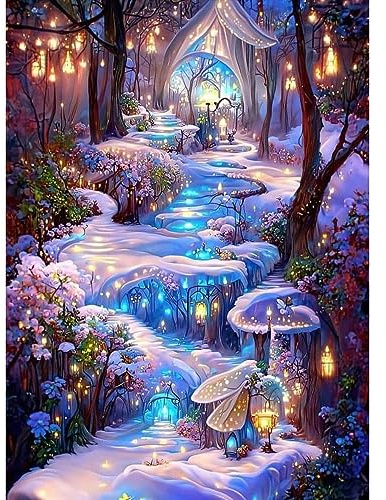 CLYCTIP Diamond Painting Art Kits,5D Diamond Painting Kits for Adults, Tree Painting Pictures Cross Stitch Arts Home Wall Decor 30 × 40cm (Gold)