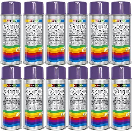Fahrzeugteile Hoffmann 12er Sparpack Deco Color ECO Lackspray glänzend oder matt 400ml nach RAL freie Farbauswahl (12 Dosen ECO RAL 4005 Violett Glanz)