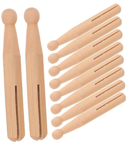Ambiance Noël Bâtonnet Bois Fait Main 10 Pièces pour Loisirs Créatifs | Bois Beige, Décorations Bois Style Traditionnel, Ornements Bois Maison, Usage Craft et Household