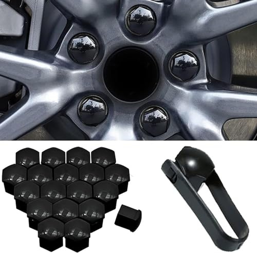 RAZZAI Auto Radschraubenkappen für Hyundai Tucson Terracan,Radbolzen Radschrauben Kappen Radmuttern Nut Abdeckkappe Schraubenabdeckung Diebstahlschutzkappe Zubehör,C-Black-21mm