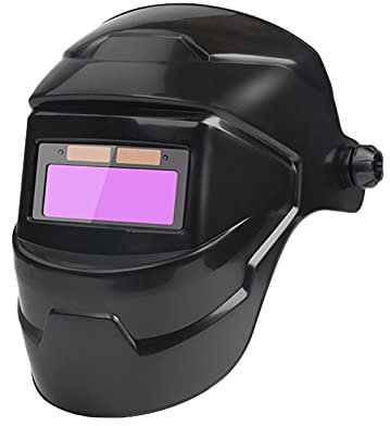ulafbwur Solarbetriebener Schweißhelm, automatische Verdunkelung, LCD-Display, klar, Schweißhaube, Sicherheitsausrüstung, Schleifhelm, Schweißhaube