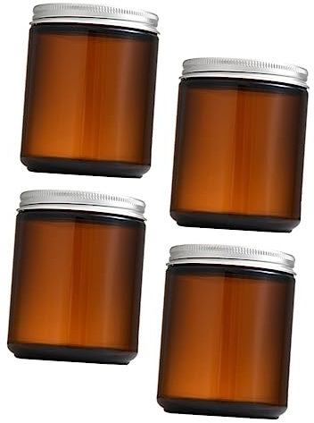 Zerodeko 4pcs Diy Fillable Wax Candle Jar Glass Candle Holders Lids Scented Storage Jars for Home Decor