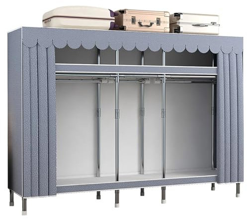 PROUH Kleiderschrank Stoff Stoffschrank, Schlafzimmer Tragbar Kleiderschränke Mit Geräumigen Stauraum Schlafzimmer Für Erwachsene, Kleiderschrank Aus Stoff (85x45x170cm)