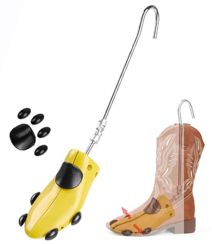 Birheatry Boot Stretcher Men Women, Shoe Trees Leather Shoe Stretcher for Thick Feet and Wide Feet, Adjustable Boot Widener Feet Expander for Cowboy Boot (Wide, Large 8-12US)