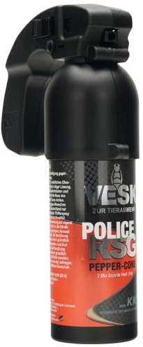 Pfefferspray VESK Police RSG 400ml mit Pistolengriff Profi Reizstoffsprühgerät Heimverteidigung KO-Spray Selbstverteidigung - verschiedenen Sprüharten - Extreme Reizstoffkonzentration