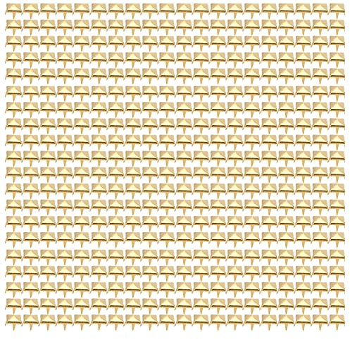 400 Sets 4MM-7MM DIY Leathercraft Spike Rivets Square Spike Studs Bags Shoes Belt Accessories for DIY Spikes Spots Studs Metal Nailhead Studs Spikes Accessories with Awl (4mm)