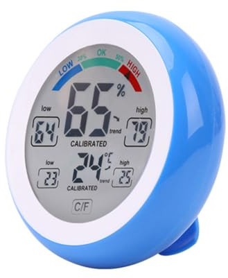 Misuratore di umidità dell'aria, monitor digitale della temperatura e misuratore di umidità dell'aria per casa, ufficio, scuola, comfort, termometro rettile (blu)