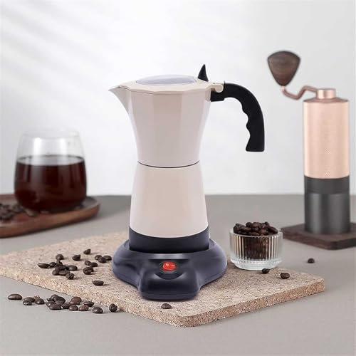 TMXKOOK Convenient and Efficient 300ml Electric Coffee Maker with Aluminum Alloy Base - Perfect for Brewing 6 Cups of Espresso in Office or Home