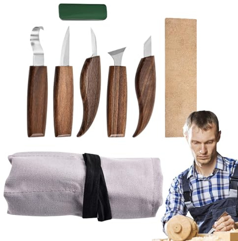 Schnitzset für Anfänger 8-teiliges Set vielseitiger tragbarer | Holzgravur-Kit Für Holzseife, Holzbearbeitung, Anfänger-Schnitzset, Schnitzmesser, DIY-Bastelbedarf und scharfe Kli