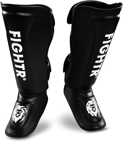 FIGHTR® Profi Schienbeinschoner extra Dick - mit perfektem Sitz und idealer Polsterung | Extra Dicker Schienbeinschutz für Kicks im Kickboxen, MMA, Muay Thai und Kampfsport