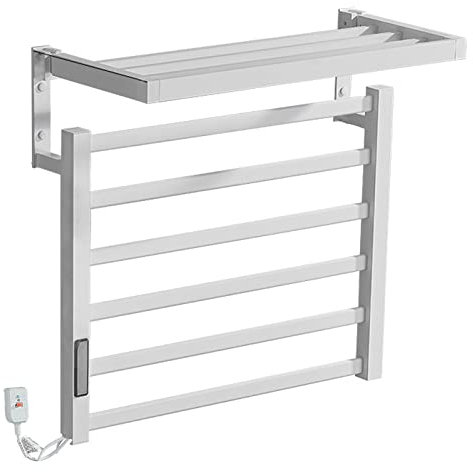 Scaldasalviette elettrico con termostato intelligente, design impermeabile, funzione pieghevole, riscaldamento e asciugatura rapidi, montaggio a parete, stile moderno a scala, colore antracite, per