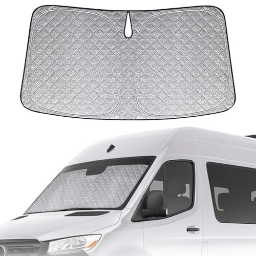 Sonnenschutz Auto Frontscheibe Ersatz für Mercedes Sprinter 2018-2024 | Windschutzscheibe Sonnenschutzfolie, Faltbar Sonnenschirm, Reflektierend senkt Innenraumtemperatur, UV-Schutz