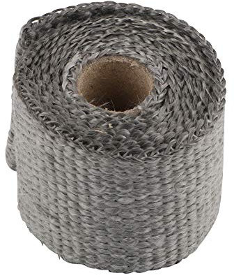 Bande Thermique Echappement Ruban isolant anti-chaude moto isolant de thermoplaste d'échappement d'échappement de tuyau de tuyau de tuyau de tuyau de verre 50mm x 1,5 m Ruban Isolant Thermique(Gray)