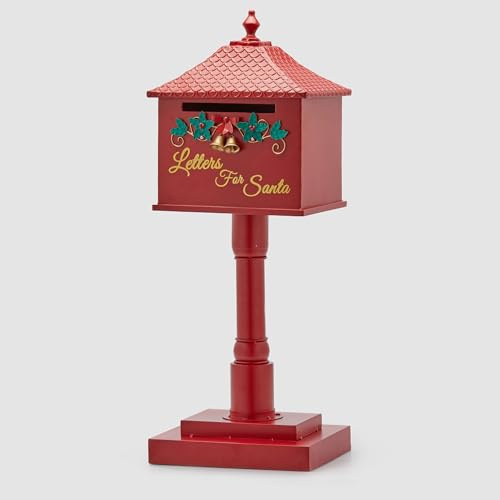EDG Enzo De Gasperi Decorazione Natalizia Cassetta Posta Mailbox Babbo Natale 94x34x27cm Rosso Poliresina