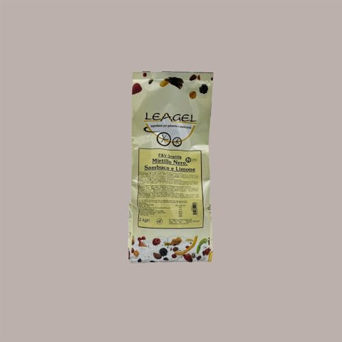 Lucgel Preparato in Polvere per Granita Mirtillo Nero Sambuco e Limone Leagel - 2 Kg -
