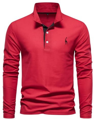 Herren Poloshirt Langarm T Shirts Männer Hemd T-Shirt Casual Golf Sports T Shirt