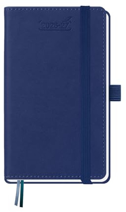 BEZEND Agenda 2026 2027 Settimanale Tascabile A6 15,5 x 9 cm, 18 Mesi Diario Scuola Piccola da Lug.26 a Dic.27, Portapenne, Copertina Rigida in Pelle PU - Mirtillo