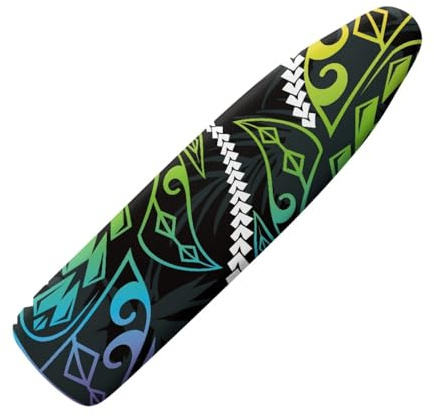 Copriasse da Stiro Universale 120x40 Nero Verde Resistente al Calore - Cordoncino di Fissaggio e Stretch-System - per Tutte Le Assi da Stiro, Facile da Cambiare