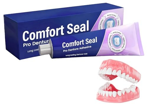 Crema Adhesiva Para Dentaduras Postizas: Pasta De Fijación Profesional, Fórmula De Estabilidad Duradera | Solución De Cuidado Con Sello Cómodo De Sujeción Fuerte, De Unión De Dientes Se