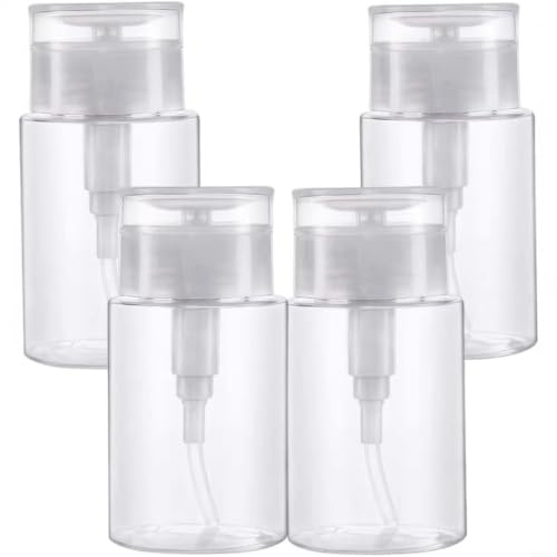 Gettimore Bottiglie ricaricabili a pressione, confezione da 4, trasparenti, per contenitori cosmetici PETG, toner struccante, design a bocca larga, facili da riempire, formato da viaggio, colore