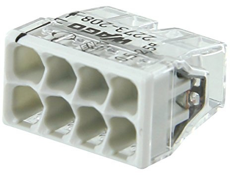 Borne pour boîtes de dérivation Wago - 8 conducteurs - Vendu par 10
