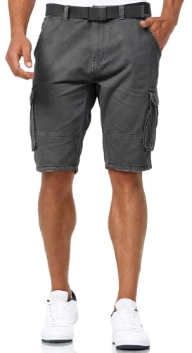 Indicode Uomini INMonroe Cargo Shorts | Bermuda Pantaloncini Cargo Inclusa Cintura in Cotone Iron M